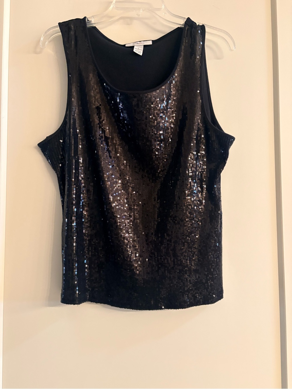 Style & Co. Black Sequin Sleeveless Tank Top